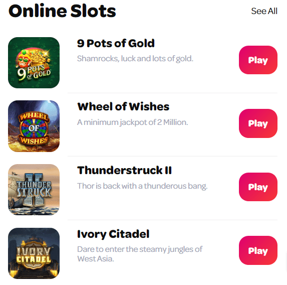 online casino spin