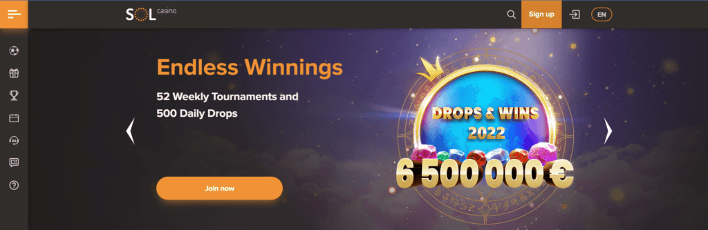 sol casino login